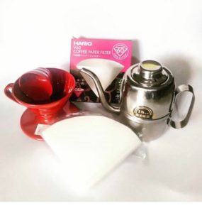 Pour Over Kit - V60 01 Hario, Paper Filter dan Olive Kettle Alat Kopi